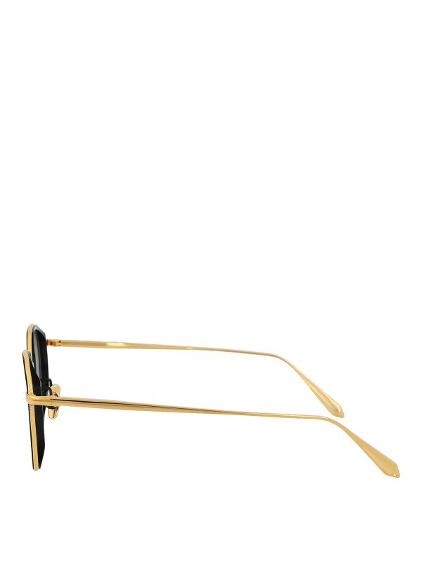 The Best Shops LINDA FARROW: Lunettes de soleil - Lunettes De Soleil - Or