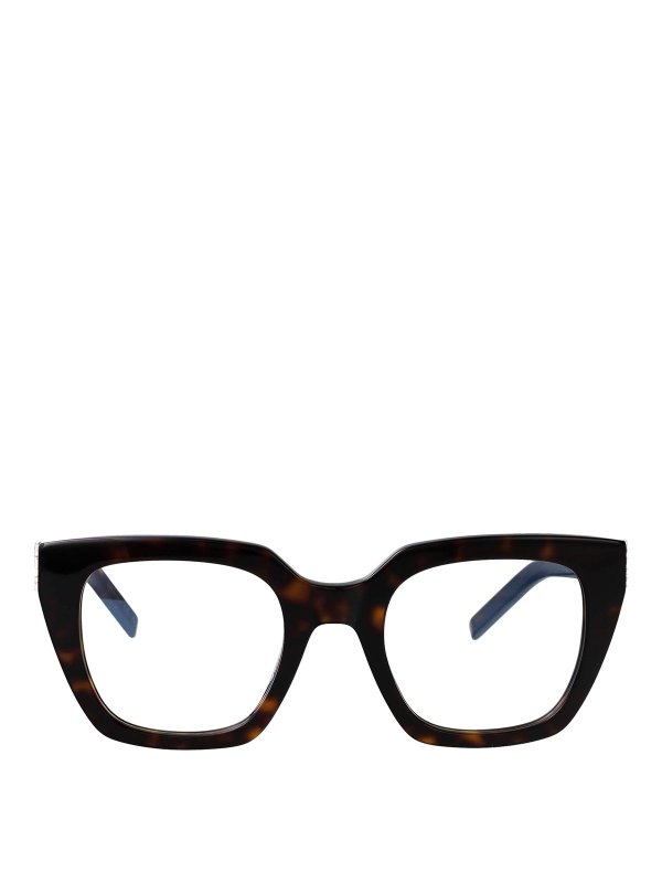 SAINT LAURENT: 眼鏡 - 眼鏡 - ブラウン
