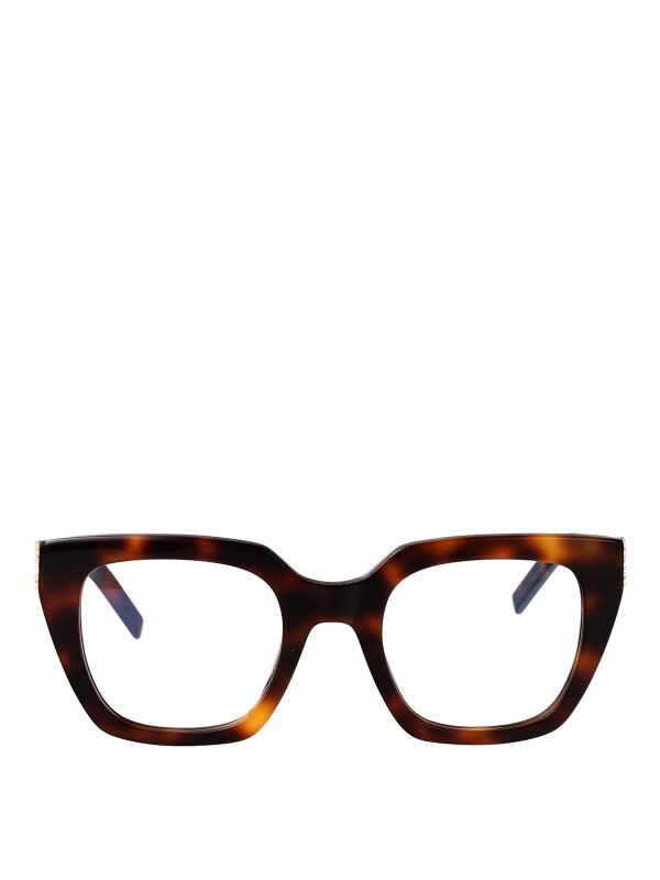 SAINT LAURENT: 眼鏡 - 眼鏡 - ブラウン