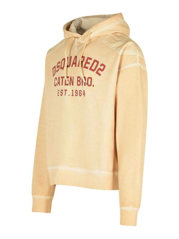 The Best Shops DSQUARED2: Sweatshirts & Sweaters - Cipro Sand Cotton Sweatshirt