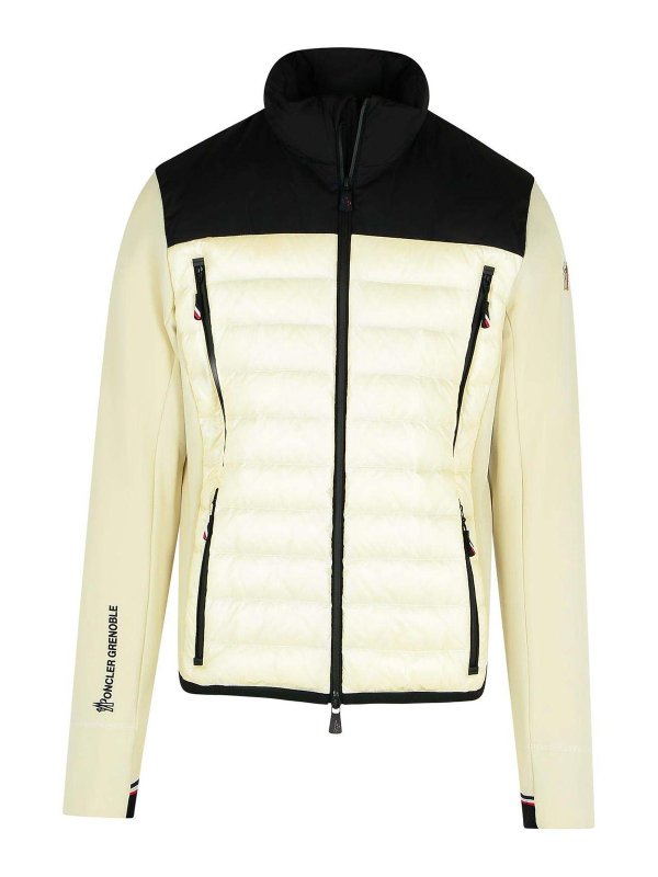 MONCLER: padded jackets - Beige/Black Padded Sweatshirt