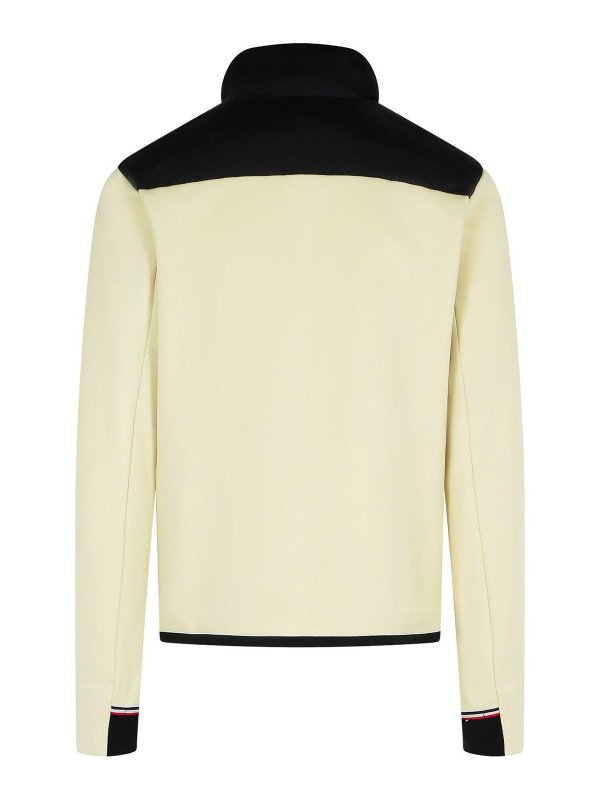 MONCLER: padded jackets online - Beige/Black Padded Sweatshirt