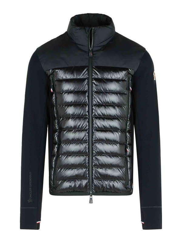 MONCLER: padded jackets - Black Polyester Blend Padded Sweatshirt