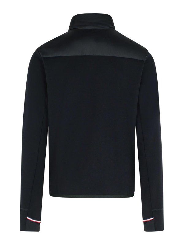 MONCLER: padded jackets online - Black Polyester Blend Padded Sweatshirt