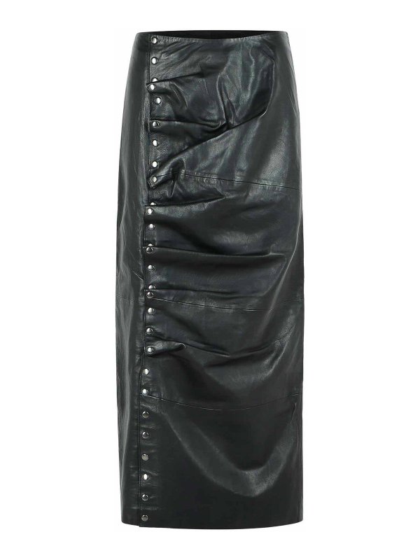 ROTATE Birger Christensen: leather skirts - Nettie Skirt In Black Eco Leather
