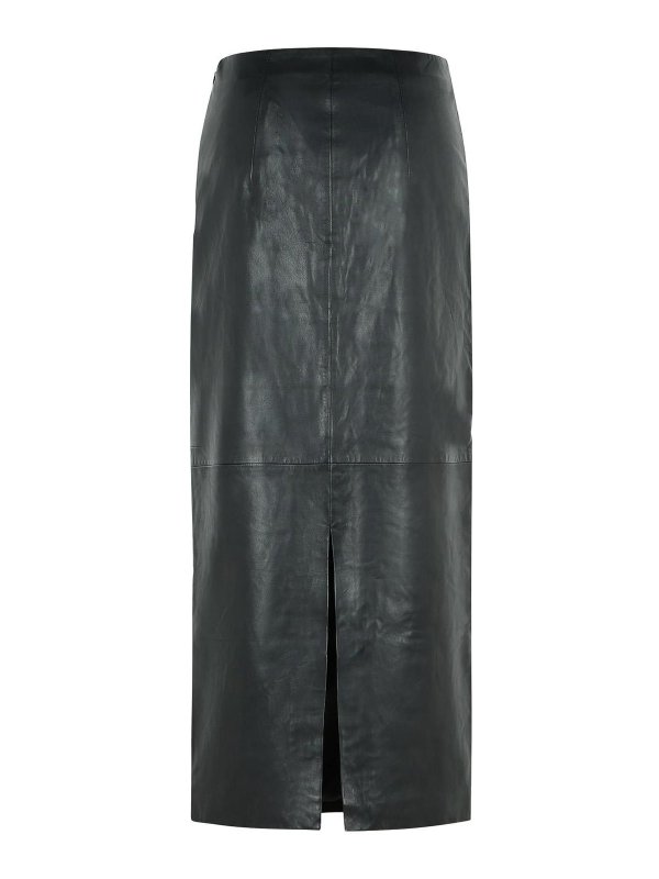 ROTATE Birger Christensen: leather skirts online - Nettie Skirt In Black Eco Leather