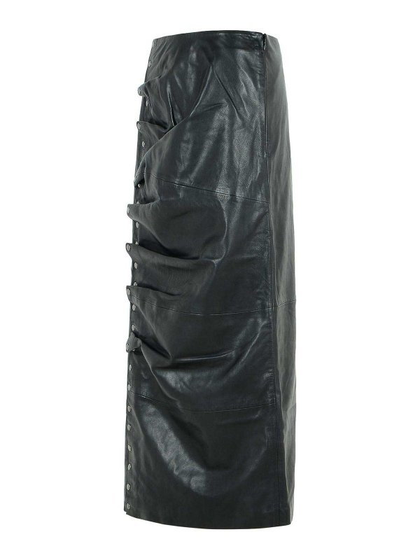 The Best Shops ROTATE Birger Christensen: leather skirts - Nettie Skirt In Black Eco Leather