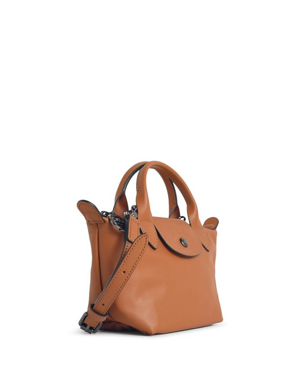 LONGCHAMP: shopper online - Borsa con manico in pelle di anacardi