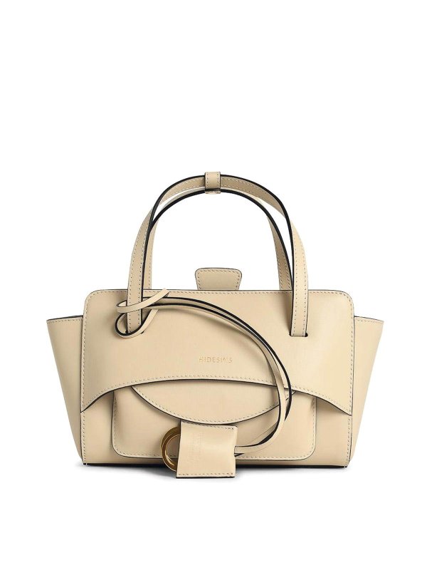 HIDESINS: totes bags - Flap S Premiere Butter-Coloured Leather Bag