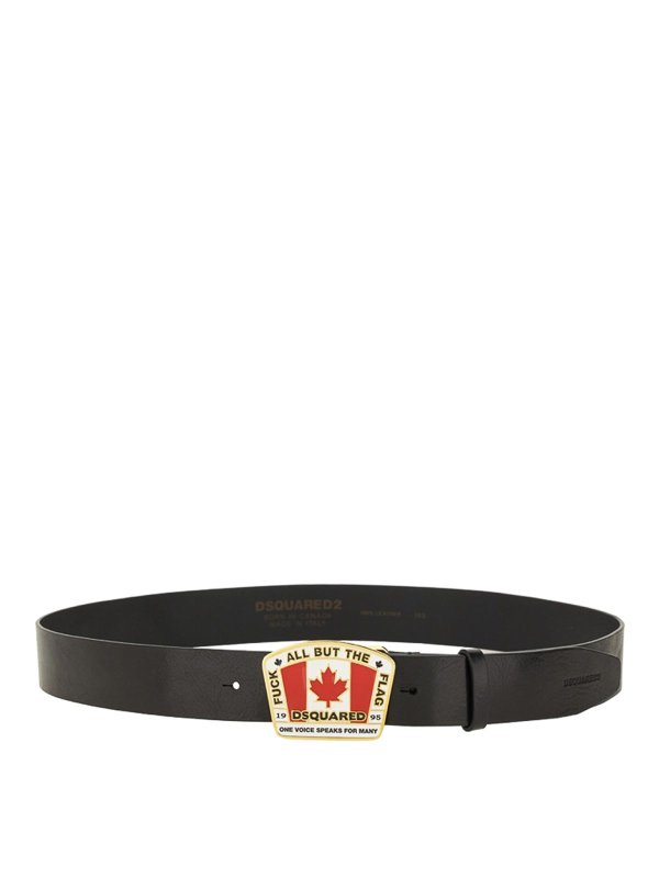 DSQUARED2: belts - Canadian Flag License Plate Belt