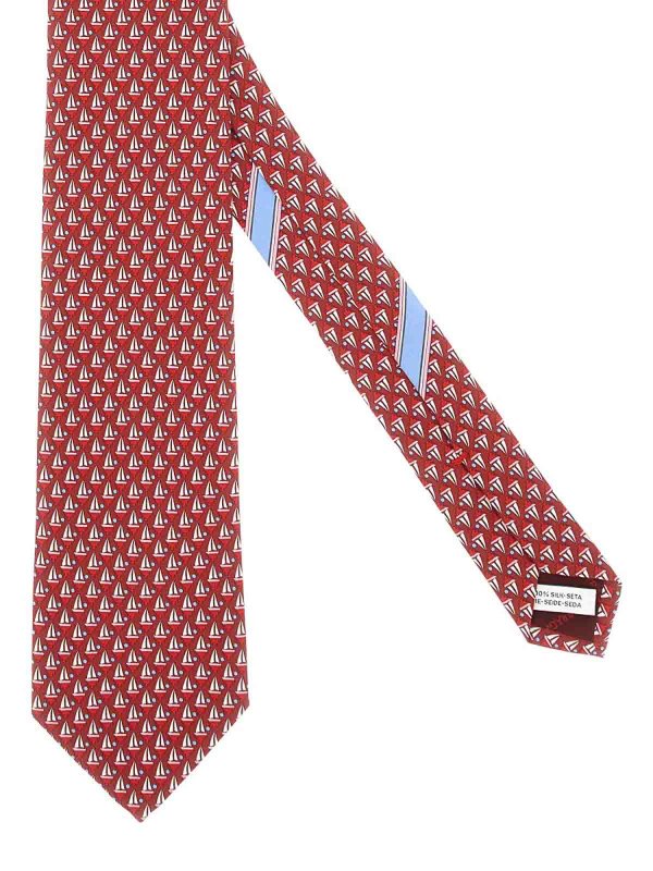 FERRAGAMO: ties & bow ties online - Sailboat Print Tie