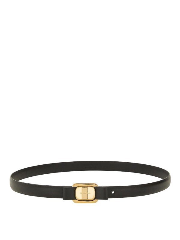 FERRAGAMO: belts - Fixed Belt New Vara Plate