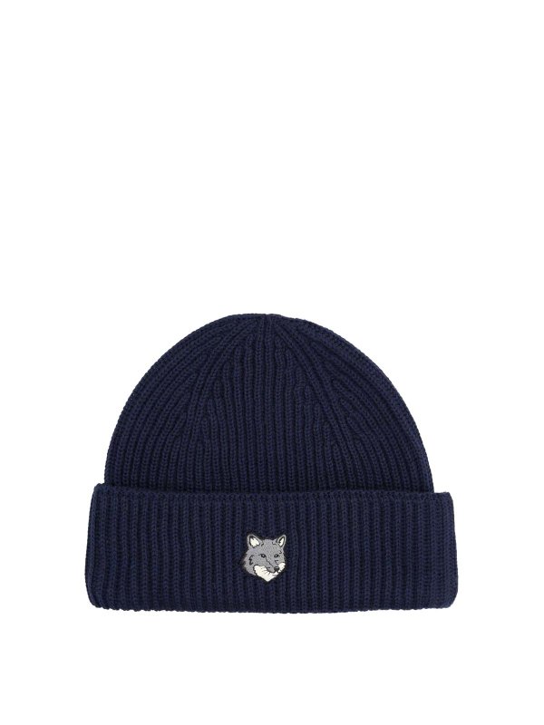 MAISON KITSUNÉ: beanies - Beanie With Fox Patch