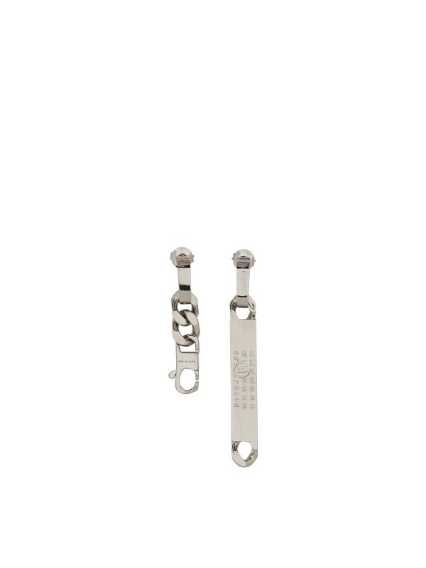 MM6 MAISON MARGIELA: Earrings - Mismatched Chain Earrings