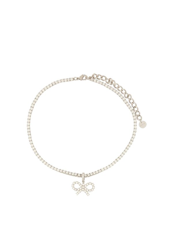 Self Portrait: Necklaces & Chokers - Tennis Necklace With Bow