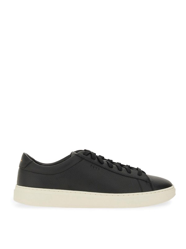 Hugo Boss: trainers - Grained Leather Sneaker