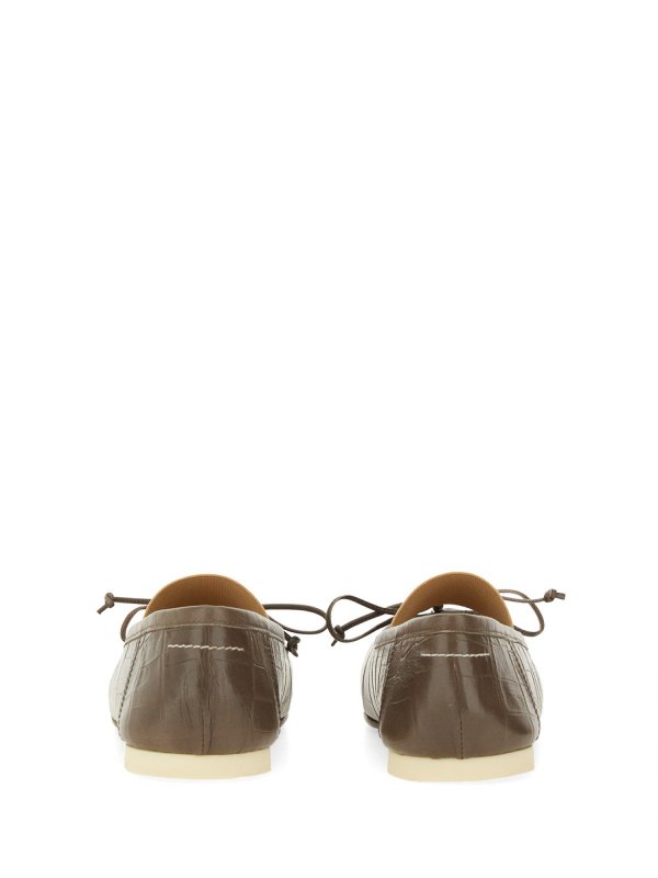 The Best Shops MM6 MAISON MARGIELA: flat shoes - Crocodile-Effect Leather Ballerina