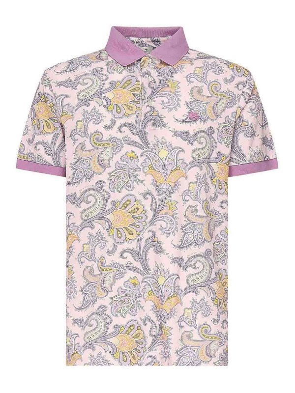 ETRO: polo shirts - Floral Print Polo Shirt