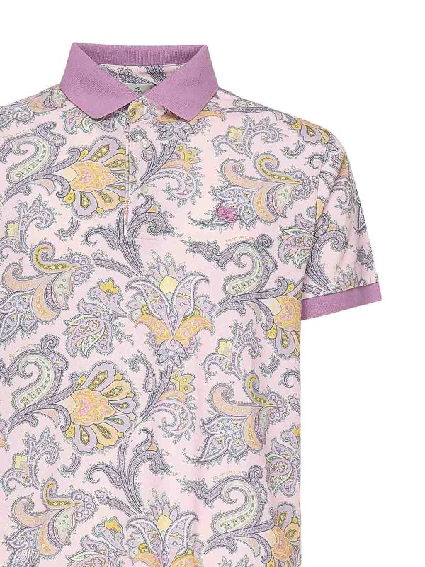 ETRO: polo shirts online - Floral Print Polo Shirt