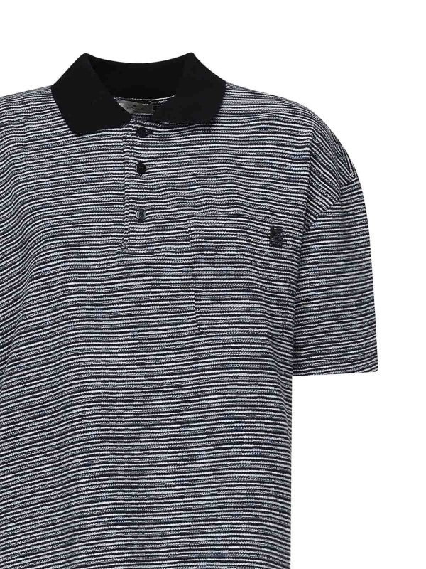 ETRO: polo shirts online - Striped Cotton Polo Shirt