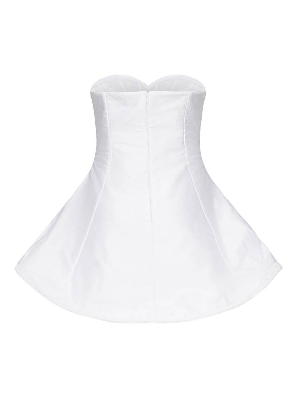 MAGDA BUTRYM: short dresses online - Strapless Mini Dress In White Lace Poplin