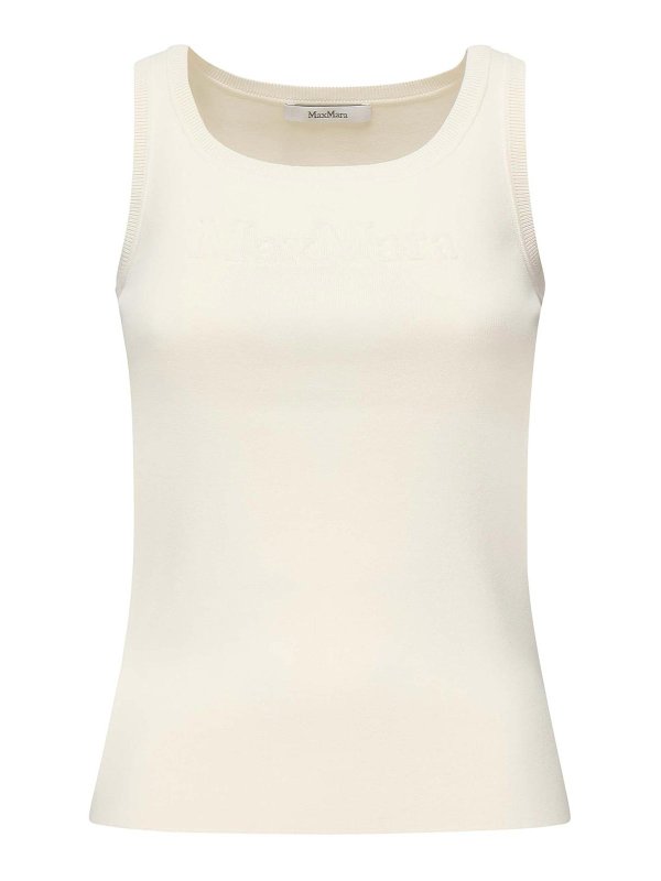 Max Mara: Tops und Tank Tops - Top - Weiß