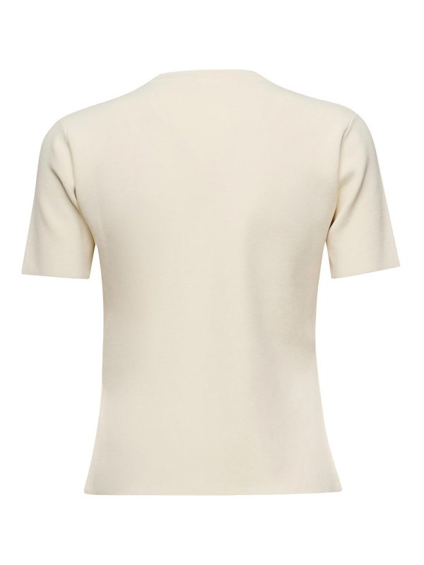 Max Mara: Suéteres con cuello pico online - Suéter Cuello Redondo - Blanco