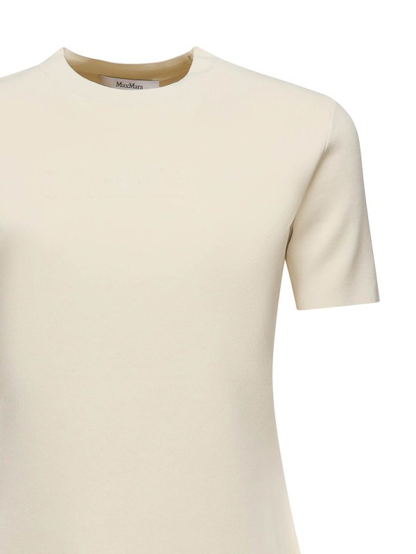 The Best Shops Max Mara: Suéteres con cuello pico - Suéter Cuello Redondo - Blanco