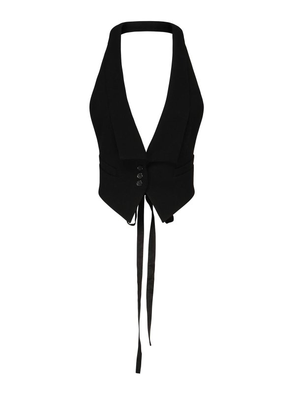 Pinko: maglieria gilet - Gilet con schiena scoperta