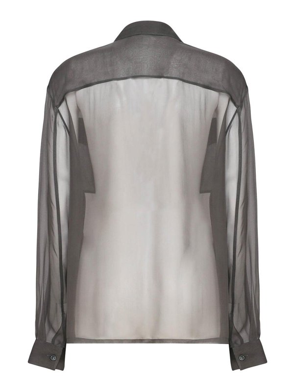 SAINT LAURENT: casual jackets online - See-Through Chiffon Shirt