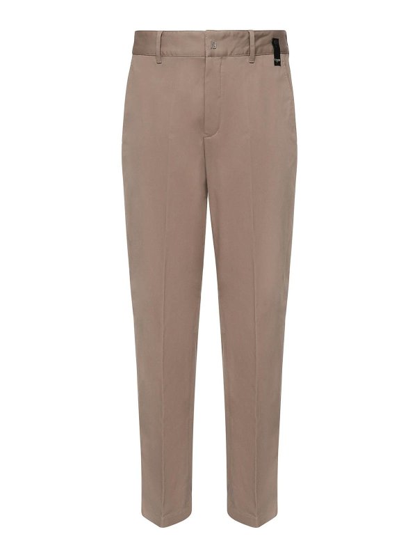 FENDI: casual trousers - Gabardine Trousers With Logo