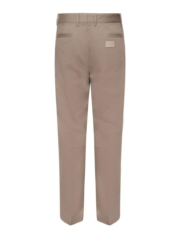 The Best Shops FENDI: casual trousers - Gabardine Trousers With Logo