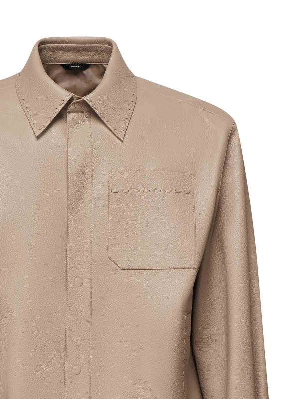 FENDI: leather jacket online - Selleria Leather Jacket
