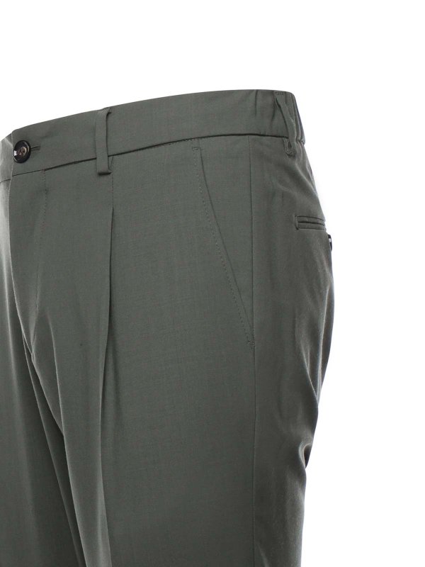 BEABLE: pantaloni casual online - Pantaloni in Gabardine di Misto Lana
