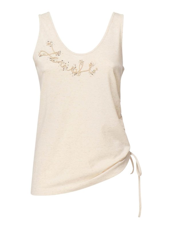 FENDI: Tops & Tank tops - Top With Logo Embroidery