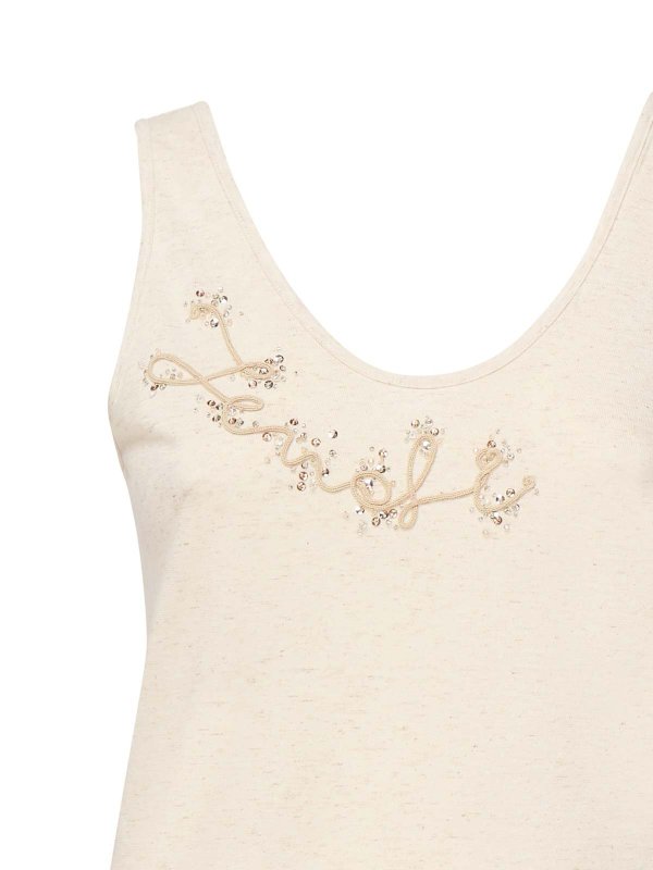 FENDI: Tops & Tank tops online - Top With Logo Embroidery