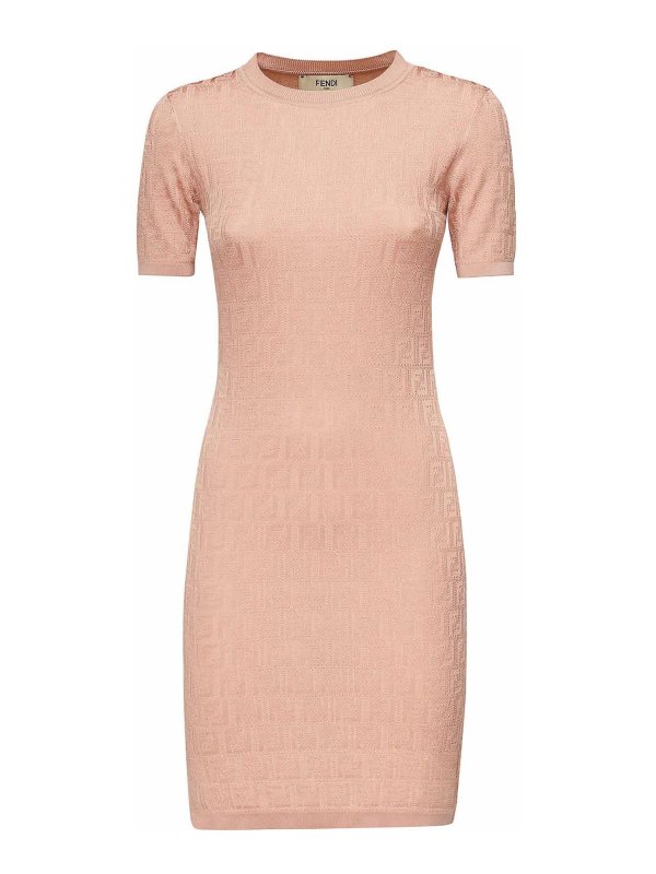 FENDI: short dresses - Ff Jacquard Cotton Dress