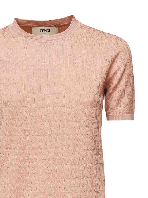 FENDI: crew necks online - Cotton And Viscose Ff Jacquard Sweater