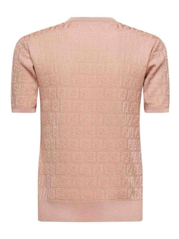 The Best Shops FENDI: crew necks - Cotton And Viscose Ff Jacquard Sweater