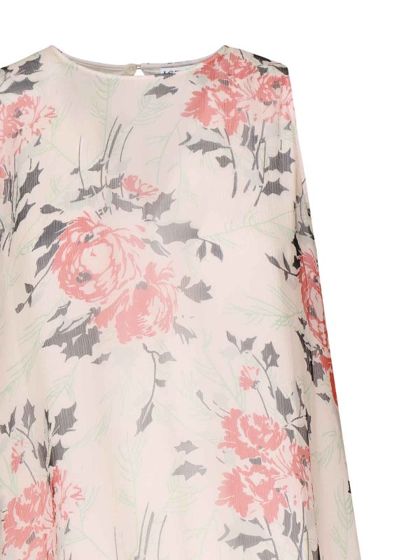 LOEWE: maxi dresses online - Long Silk Dress With Floral Print