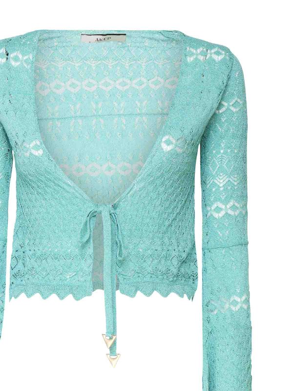 The Best Shops AKEP: crew necks - Crochet Effect Shoulder Jacket