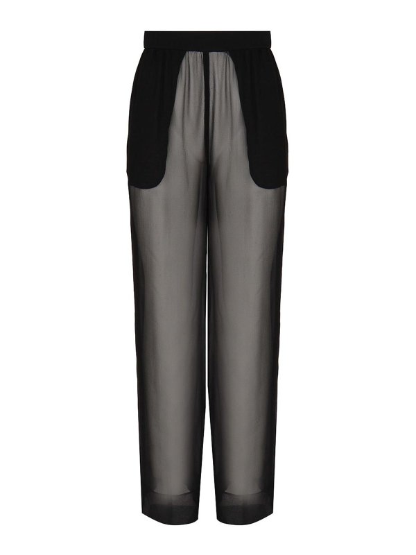 SAINT LAURENT: casual trousers - Wide Trousers In Crepe Muslin