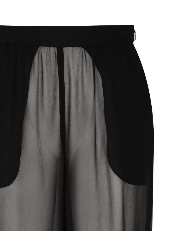 The Best Shops SAINT LAURENT: casual trousers - Wide Trousers In Crepe Muslin