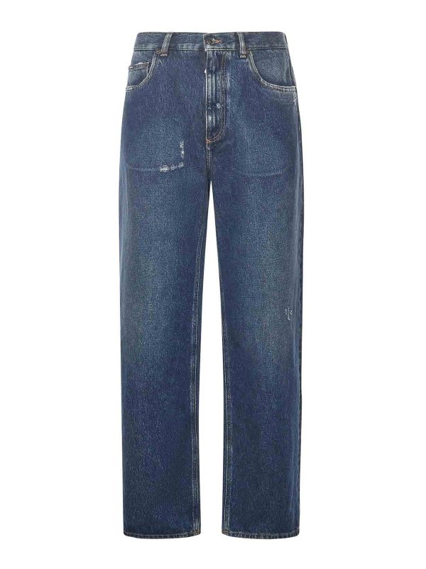 DOLCE & GABBANA: jeans dritti, a sigaretta - Jeans in denim di cotone