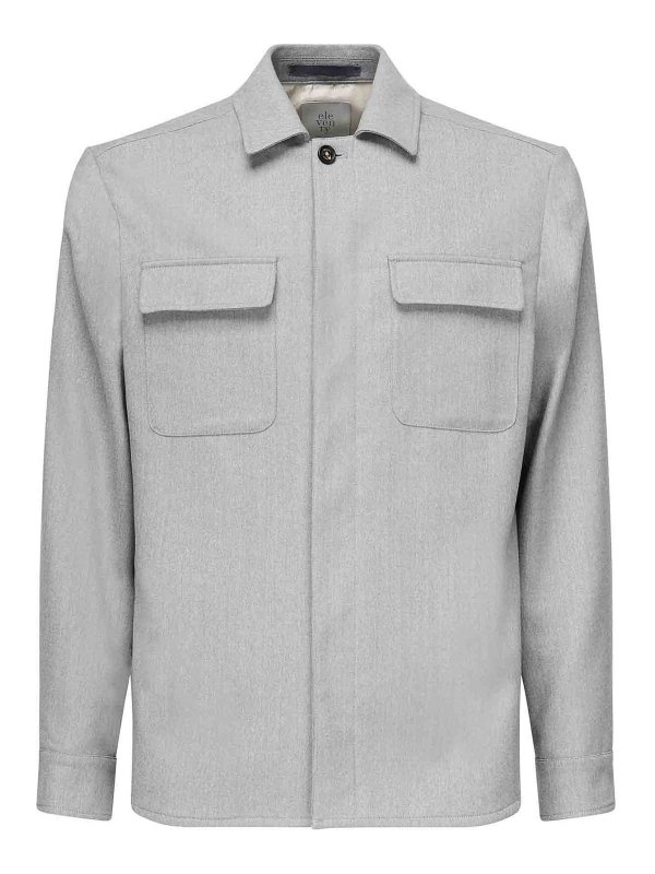 ELEVENTY: casual jackets - Wool Blend Overshirt
