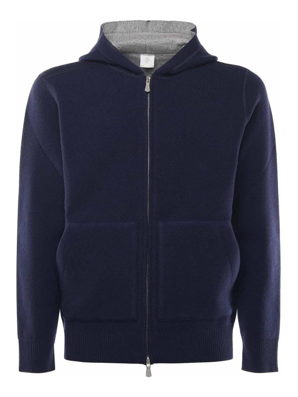 ELEVENTY: Sweatshirts & Sweaters - Wool Zip-Up Sweatshirt