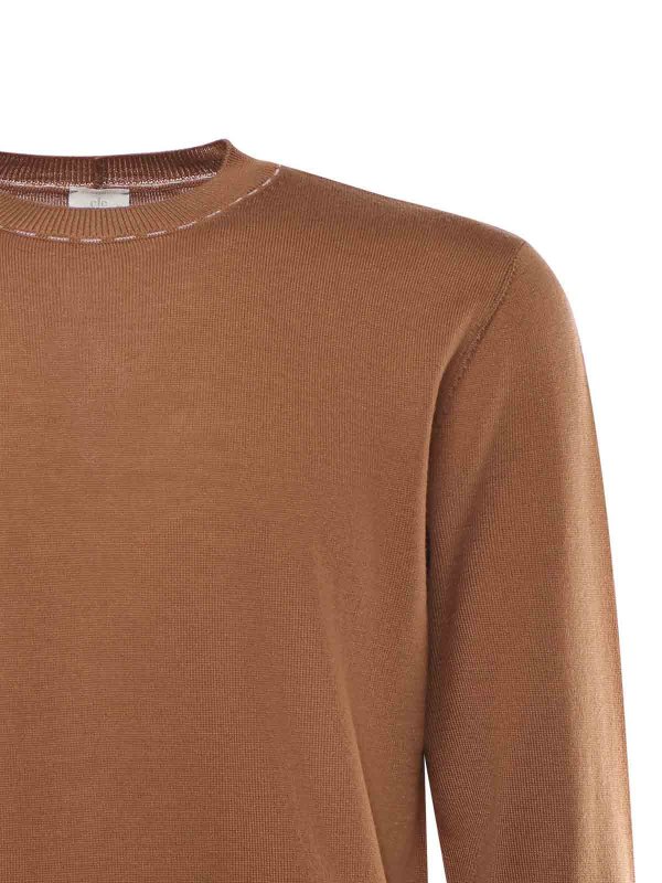 ELEVENTY: Strickpullover mit Rundhalsausschnitt online - Rundhalspullover - Weiß