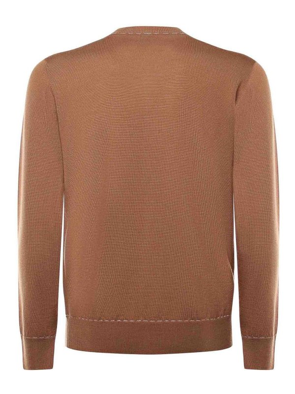 The Best Shops ELEVENTY: Strickpullover mit Rundhalsausschnitt - Rundhalspullover - Weiß