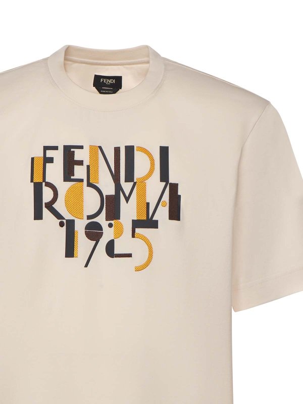 FENDI: t-shirts online - Cotton T-Shirt With Logo Print