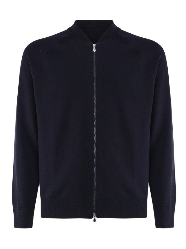 GIULIANO GALIANO: Sweatshirts & Sweaters - Wool Zip-Up Sweatshirt